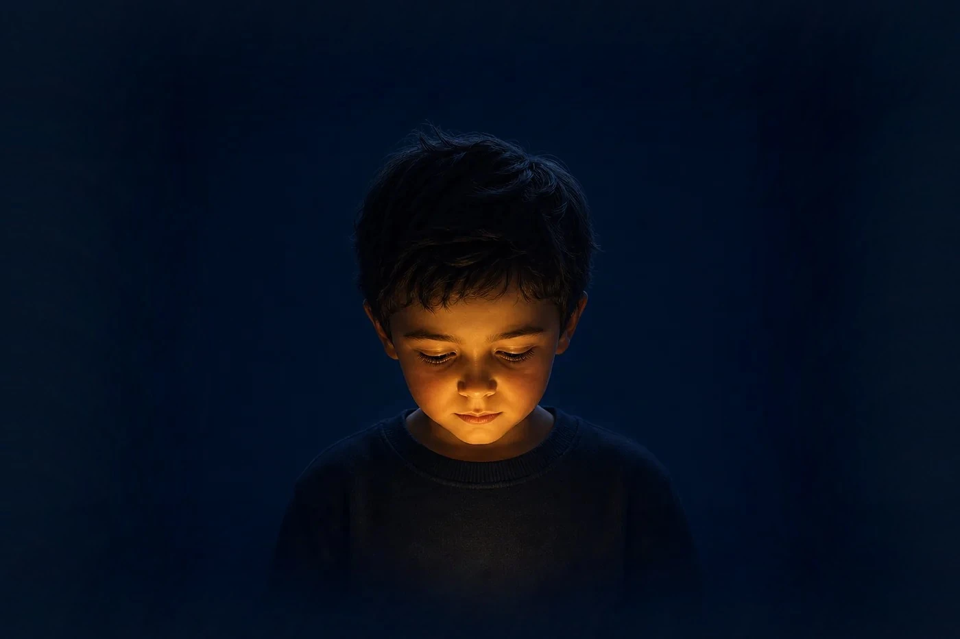 Un enfant tenant une lumière